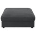 Serene Square Upholstered Ottoman Charcoal - Walo Furniture 