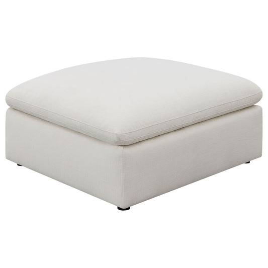 Hobson Square Upholstered Ottoman Ivory - Walo Furniture 