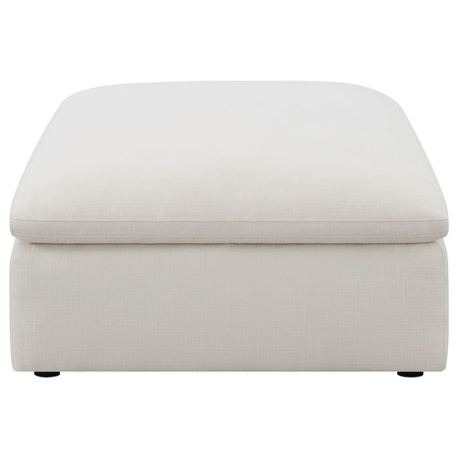 Hobson Square Upholstered Ottoman Ivory - Walo Furniture 