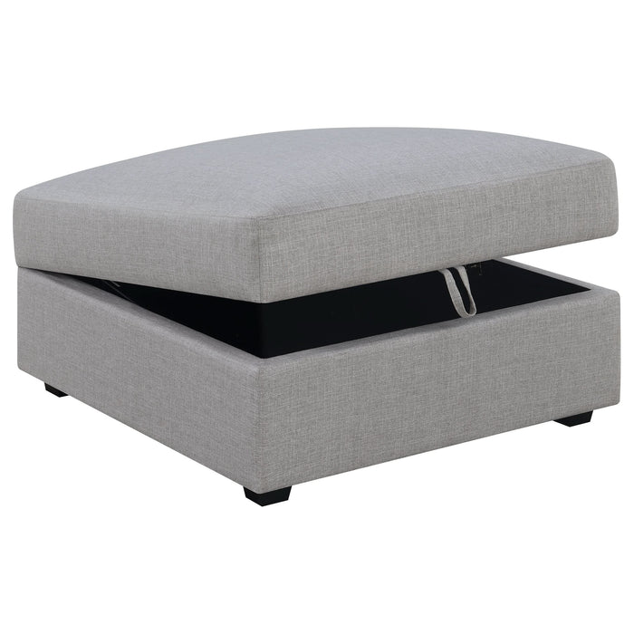 Cambria Square Upholstered Storage Ottoman Grey - Walo Furniture 