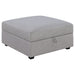 Cambria Square Upholstered Storage Ottoman Grey - Walo Furniture 