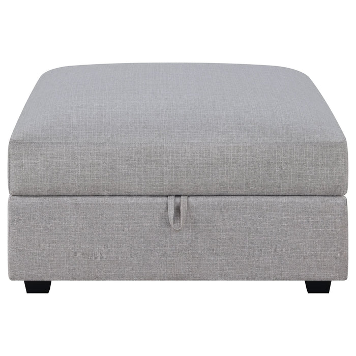 Cambria Square Upholstered Storage Ottoman Grey - Walo Furniture 