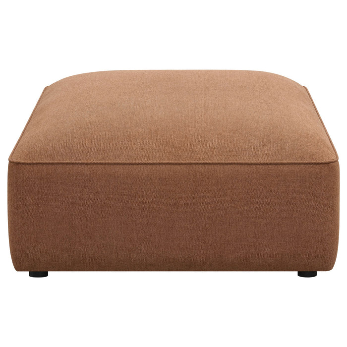 Jennifer Square Upholstered Ottoman Terracotta