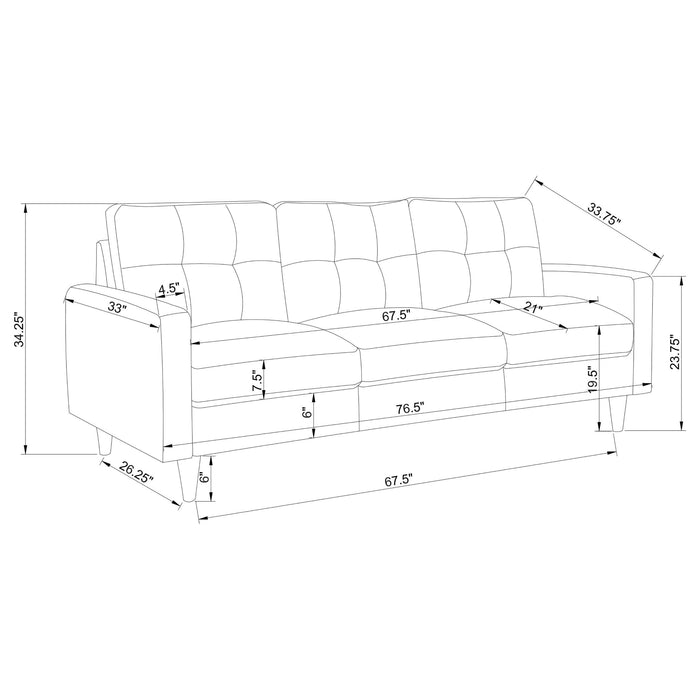 Watsonville Upholstered Track Arm Tufted Sofa Grey - Walo Furniture 