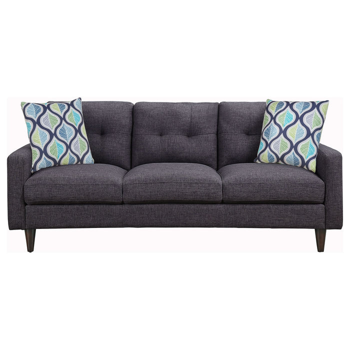 Watsonville Upholstered Track Arm Tufted Sofa Grey - Walo Furniture 