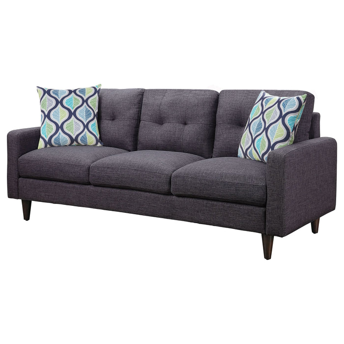 Watsonville Upholstered Track Arm Tufted Sofa Grey - Walo Furniture 