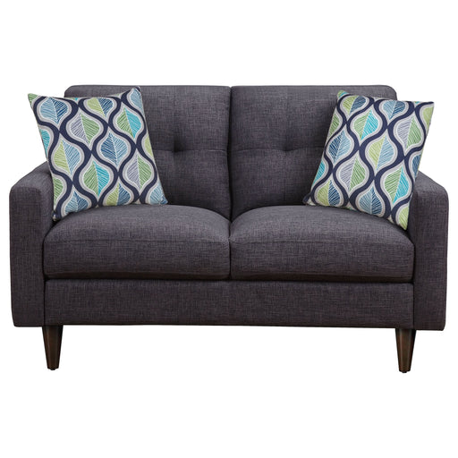 Watsonville Upholstered Track Arm Tufted Loveseat Grey - Walo Furniture 