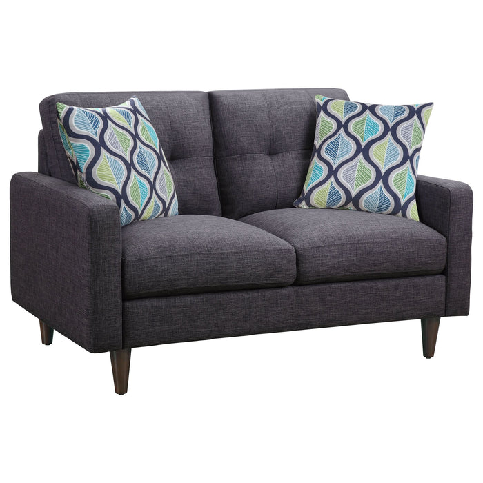 Watsonville Upholstered Track Arm Tufted Loveseat Grey - Walo Furniture 