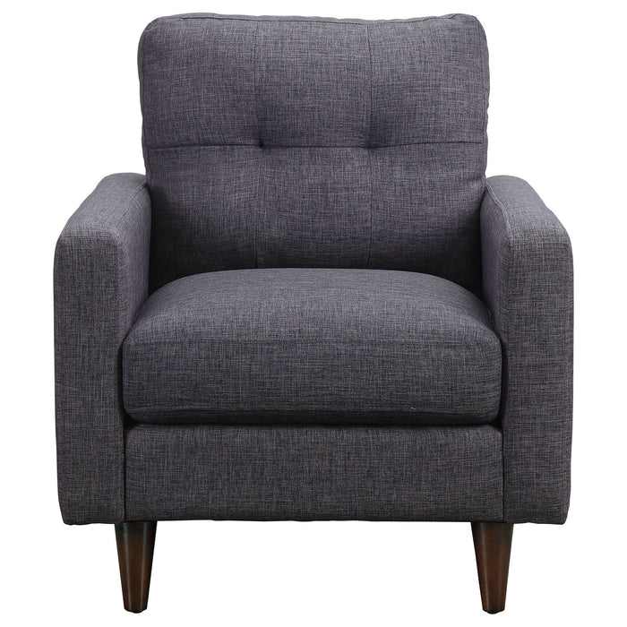 Watsonville Upholstered Track Arm Tufted Accent Chair Grey - Walo Furniture 