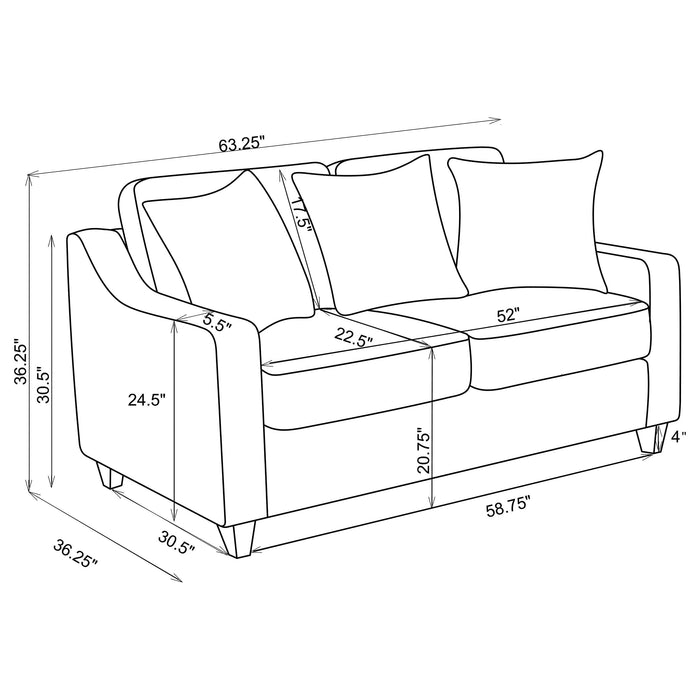 Christine Upholstered Sloped Arm Loveseat Beige