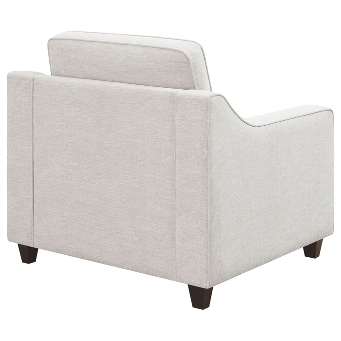 Christine Upholstered Sloped Arm Accent Chair Beige