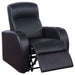 Cyrus Upholstered Track Arm Recliner Black - Walo Furniture 