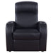 Cyrus Upholstered Track Arm Recliner Black - Walo Furniture 