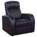 Cyrus Upholstered Track Arm Recliner Black - Walo Furniture 