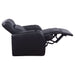 Cyrus Upholstered Track Arm Recliner Black - Walo Furniture 