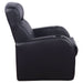 Cyrus Upholstered Track Arm Recliner Black - Walo Furniture 