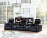 Cyrus Upholstered Track Arm Recliner Black - Walo Furniture 