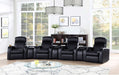 Cyrus Upholstered Track Arm Recliner Black - Walo Furniture 