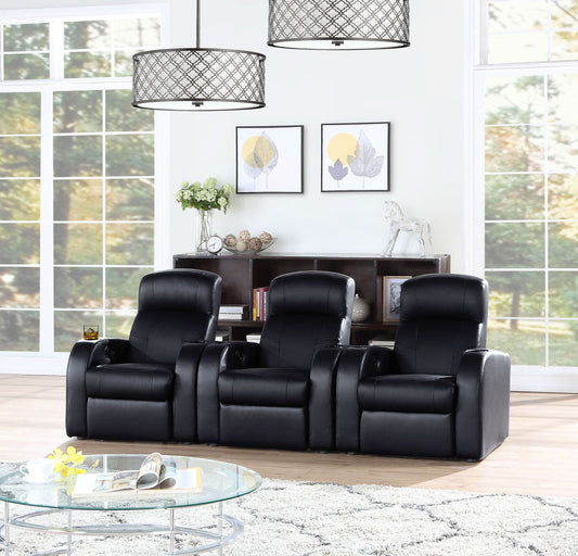 Cyrus 3-piece Upholstered Home Theater Seating - Walo Furniture 