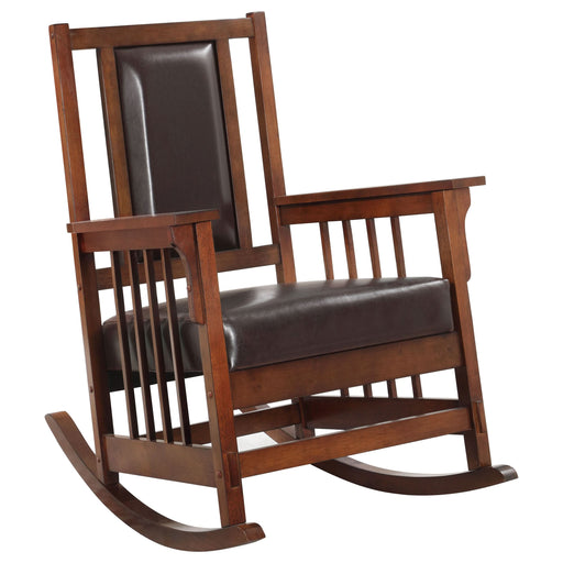 Ida Upholstered Rocking Chair Tobacco and Dark Brown - Walo Furniture 