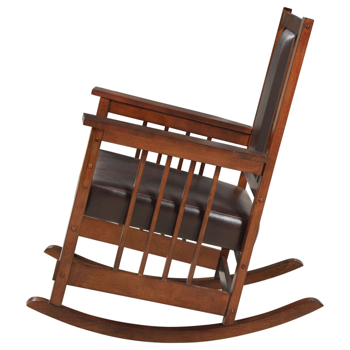 Ida Upholstered Rocking Chair Tobacco and Dark Brown - Walo Furniture 