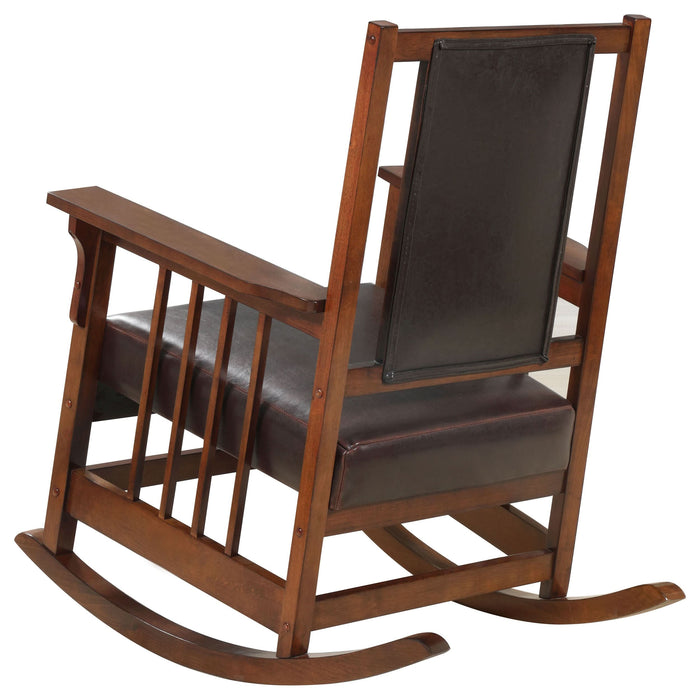 Ida Upholstered Rocking Chair Tobacco and Dark Brown - Walo Furniture 