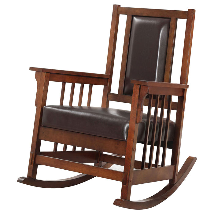 Ida Upholstered Rocking Chair Tobacco and Dark Brown - Walo Furniture 