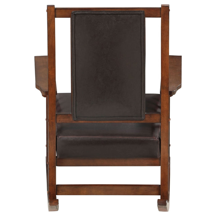 Ida Upholstered Rocking Chair Tobacco and Dark Brown - Walo Furniture 