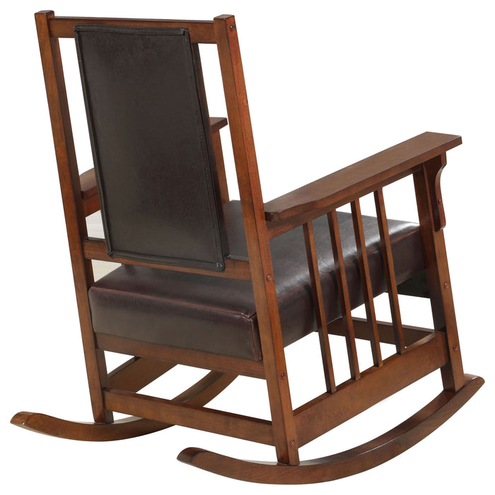 Ida Upholstered Rocking Chair Tobacco and Dark Brown - Walo Furniture 