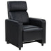 Toohey Upholstered Home Theater Push Back Recliner Black - Walo Furniture 