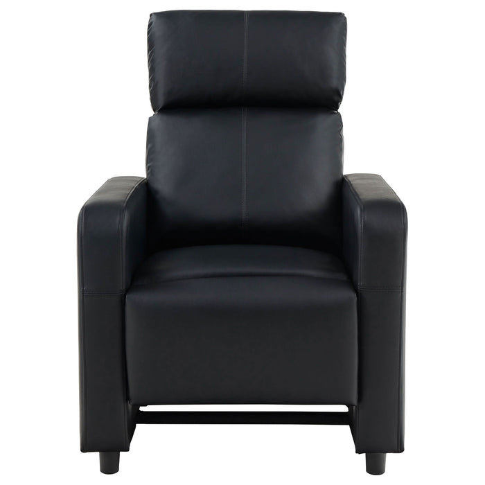 Toohey Upholstered Home Theater Push Back Recliner Black - Walo Furniture 