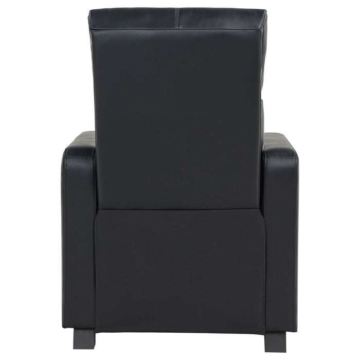 Toohey Upholstered Home Theater Push Back Recliner Black - Walo Furniture 