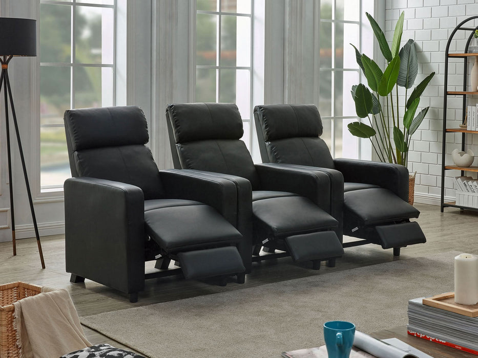 Toohey Upholstered Tufted Recliner Living Room Set Black - Walo Furniture 