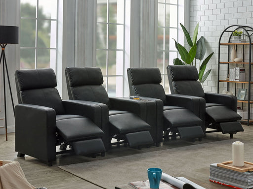 Toohey Upholstered Tufted Recliner Living Room Set Black - Walo Furniture 