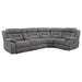 Higgins Upholstered Power Reclining Sectional Sofa Grey - Walo Furniture 