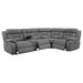 Higgins Upholstered Power Reclining Sectional Sofa Grey - Walo Furniture 