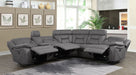 Higgins Upholstered Power Reclining Sectional Sofa Grey - Walo Furniture 