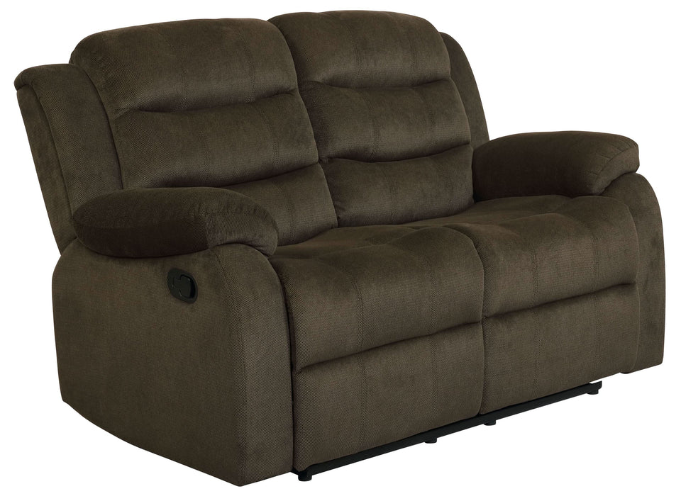 Rodman 2-piece Upholstered Reclining Sofa Set Olive Brown - Walo Furniture 