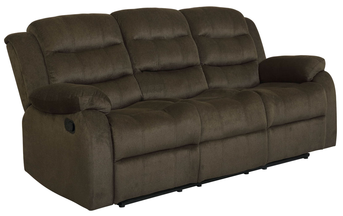 Rodman 3-piece Upholstered Reclining Sofa Set Olive Brown - Walo Furniture 