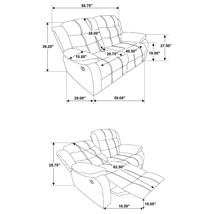 Rodman Upholstered Padded Arm Reclining Loveseat Olive Brown - Walo Furniture 