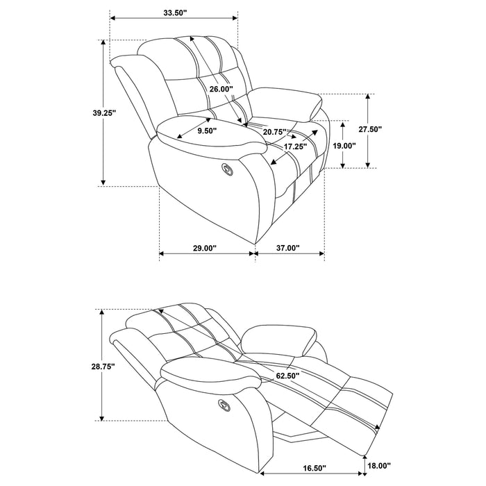 Rodman Upholstered Padded Arm Glider Recliner Olive Brown - Walo Furniture 