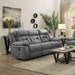 Higgins Upholstered Motion Reclining Sofa Grey - Walo Furniture 