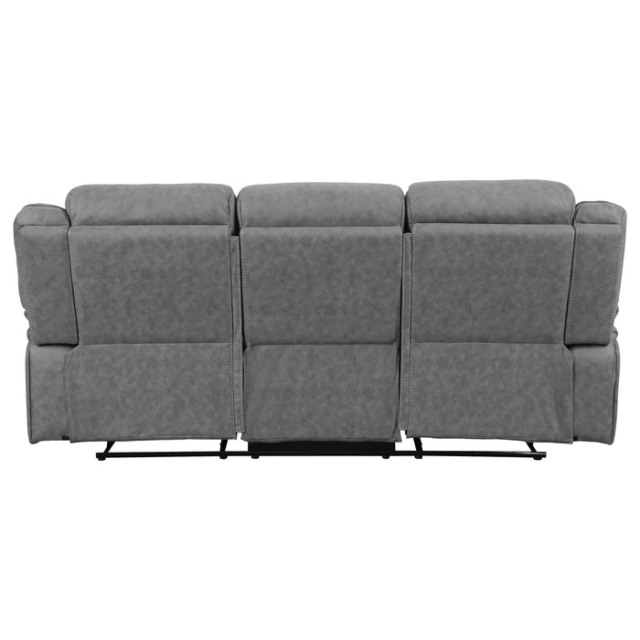 Higgins Upholstered Motion Reclining Sofa Grey - Walo Furniture 