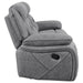 Higgins Upholstered Motion Reclining Sofa Grey - Walo Furniture 