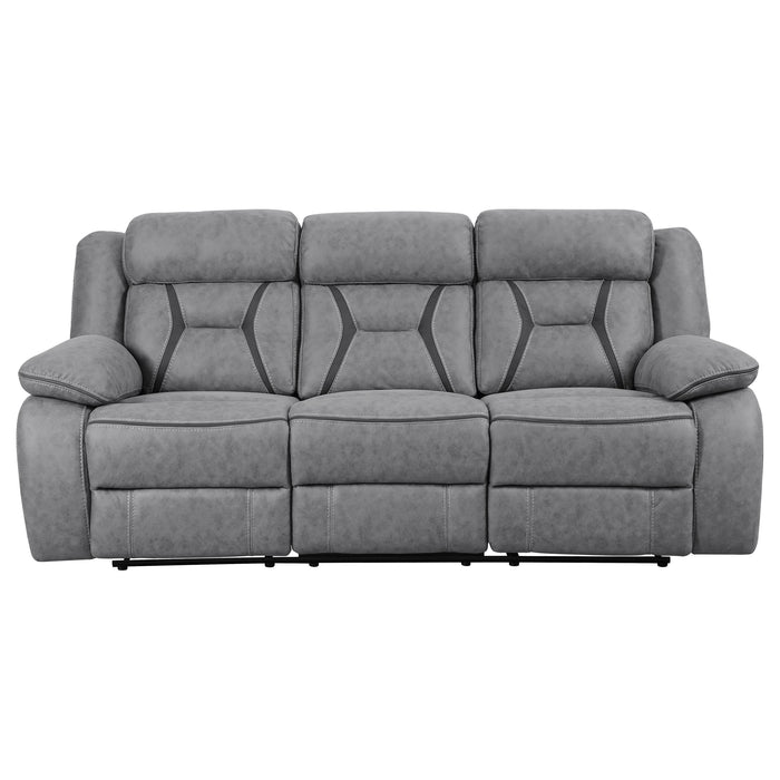 Higgins 2-piece Upholstered Motion Reclining Sofa Set Grey - Walo Furniture 