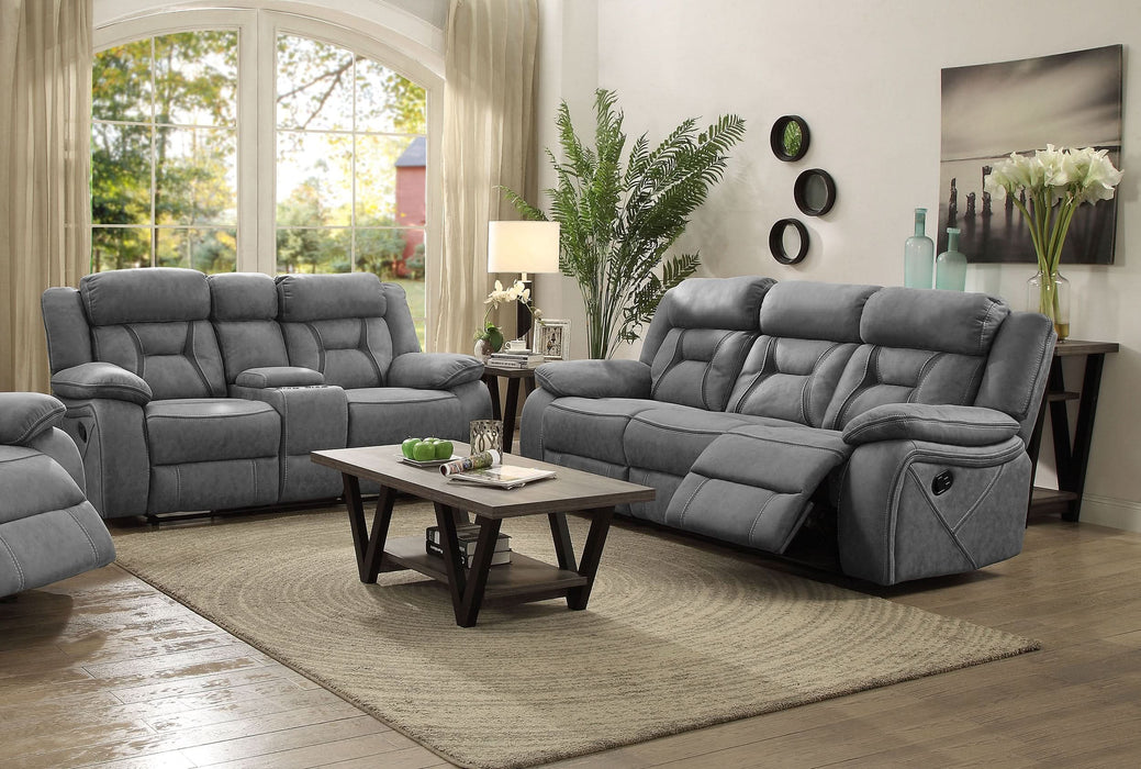 Higgins 2-piece Upholstered Motion Reclining Sofa Set Grey - Walo Furniture 