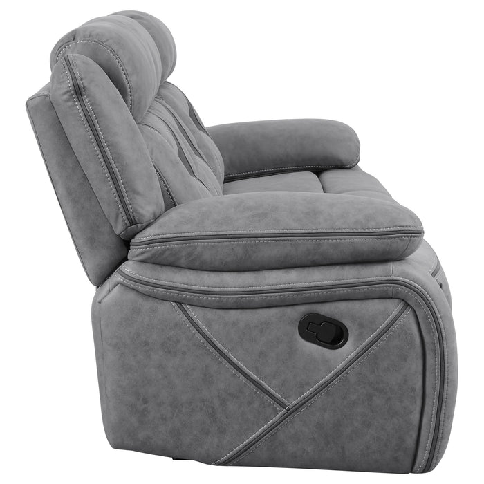 Higgins 2-piece Upholstered Motion Reclining Sofa Set Grey - Walo Furniture 