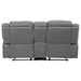 Higgins Upholstered Motion Reclining Loveseat Grey - Walo Furniture 