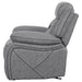 Higgins Upholstered Glider Recliner Chair Grey - Walo Furniture 