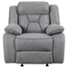 Higgins Upholstered Glider Recliner Chair Grey - Walo Furniture 